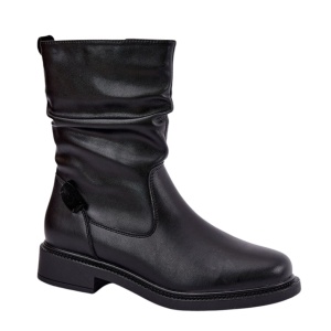 Botine din piele naturala ARIADNA Black
