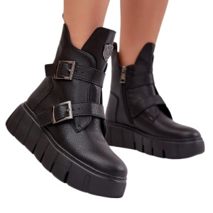 Botine din piele naturala CARA Black - Img 2