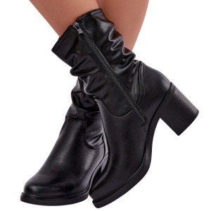 Botine din piele naturala CARLOTA Black - Img 3