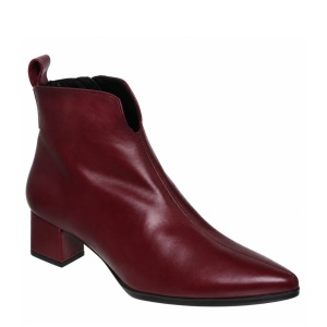 Botine din piele naturala CLARA Burgundy