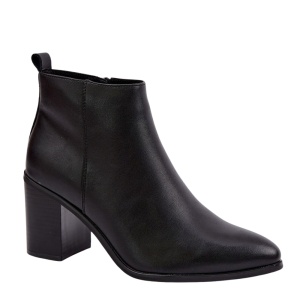 Botine din piele naturala MANUELA Black