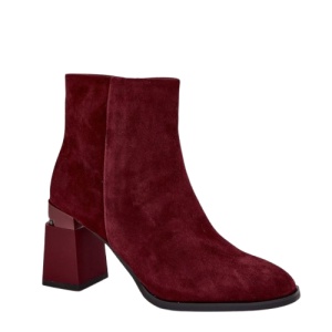 Botine din piele naturala POPEA Burgundy