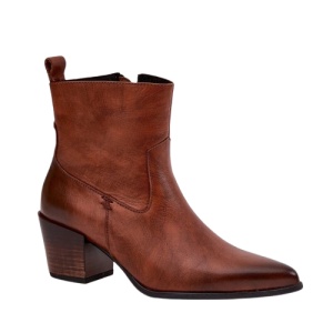 Botine din piele naturala RIGA Camel