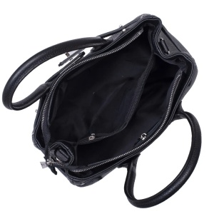 Geanta din piele naturala FLEUR Black - Img 4