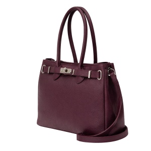 Geanta din piele naturala FLEUR Burgundy - Img 2