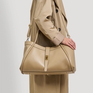 Geanta din piele naturala HELGA Beige - Img 4