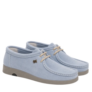 Mocasini din piele intoarsa SAFARI Bleu Ciel