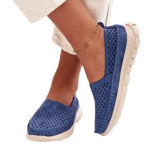 Pantofi din piele ecologica DANIELA Blue - Img 3
