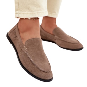 Pantofi din piele naturala BARBARA Beige - Img 2