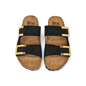 Papuci din piele naturala SUSANA Black - Img 3