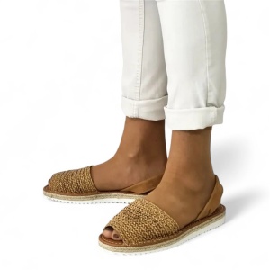 Sandale din piele intoarsa, AVARCA RUSTIC Beige - Img 4