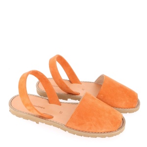 Sandale din piele MINORQUINES NUBUCK Mandarina