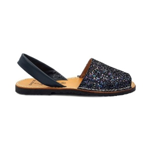 Sandale din piele naturala, AVARCA GLITTER Bleumarin - Img 3