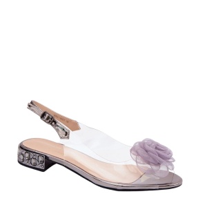 Sandale din piele naturala si vinyl MAKRI Grey