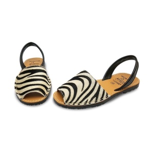 Sandale din piele pony, AVARCA Zebra White - Img 3