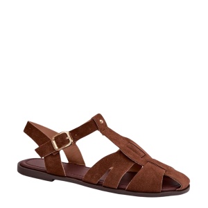 Sandale tip roman din piele ecologica ARACELI Brown