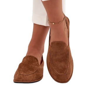Balerini din piele sintetica MARLA Camel - Img 3