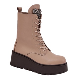 Bocanci din piele naturala JEZZI Beige