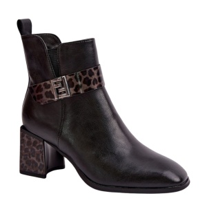 Botine din piele naturala MAIA Black