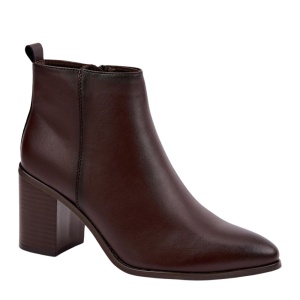 Botine din piele naturala MANUELA Brown