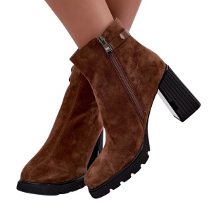 Botine din piele naturala TANIA Camel - Img 3