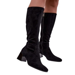 Cizme din piele ecologica FIORELLA Black - Img 2