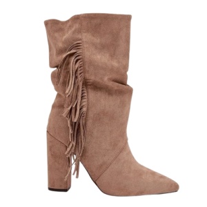 Cizme medii din piele ecologica GALINA Beige