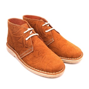 Ghete din piele intoarsa naturala BAROQUE CAMEL