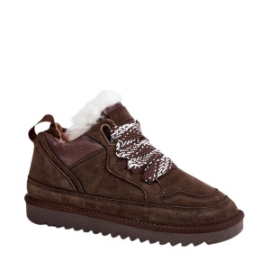 Ghete din piele naturala OLAIA Brown