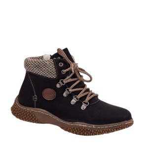 Ghete imblanite din piele ecologica CORNELIA Black