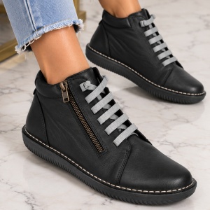 Ghetute din piele naturala BRUNA Black - Img 2