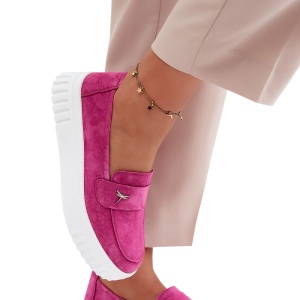 Pantofi din piele naturala NAIARA Fucsia - Img 3