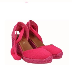 Sandale din in si piele LINA Fucsia - Img 2