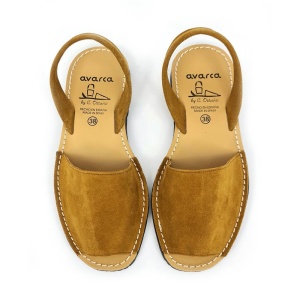 Sandale din piele AVARCA NUBUCK Camel - Img 8