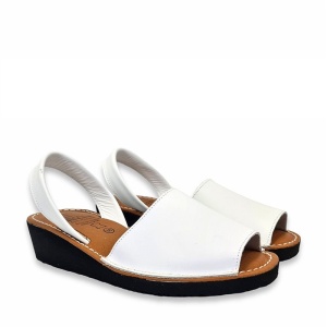 Sandale din piele AVARCA WEDGE White