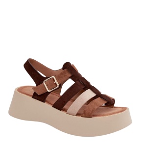 Sandale din piele ecologica DUNIA Brown
