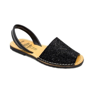 Sandale din piele naturala, AVARCA GLITTER Black