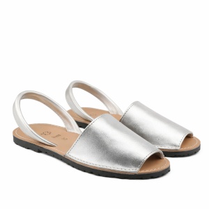Sandale din piele naturala, AVARCA SEVILLA METALIC SILVER