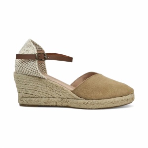 Sandale din piele naturala NIRVANA Beige - Img 2