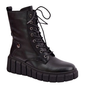Bocanci din piele naturala CLARA Black