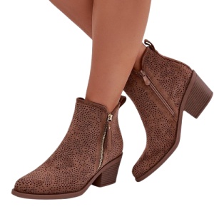 Botine din piele ecologica MARGOT Camel - Img 2