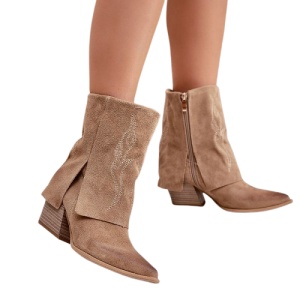 Botine din piele naturala COWBOY Beige - Img 2