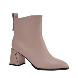 Botine din piele naturala VOYO Beige