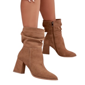 Cizme din piele naturala CARINA Beige - Img 2