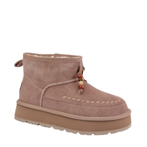 Cizme imblanite din piele naturala OFELIA Beige