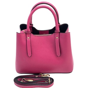 Geanta din piele naturala SAVIANA Fucsia - Img 2