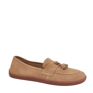 Pantofi din piele naturala BAREFOOT Fringe Beige