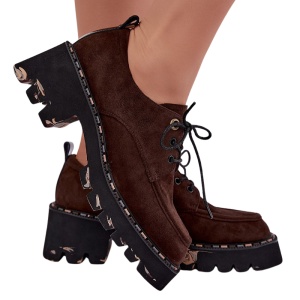 Pantofi din piele naturala BEGONA Brown - Img 2