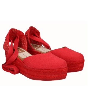 Sandale din in si piele RANIA Red - Img 2