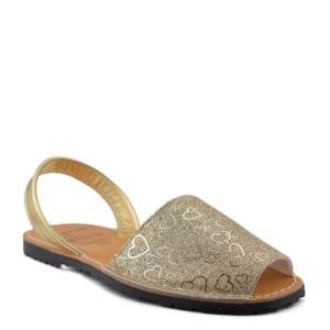 Sandale din piele AVARCA Hearts Gold - Img 2